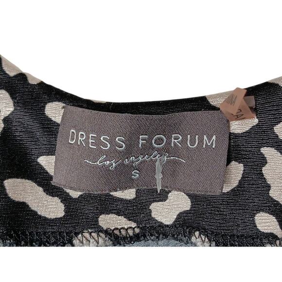 Dress Forum Black White Animal Print Slip Mini Dress Satin Cowl Neck Adjustable - Picture 10 of 11